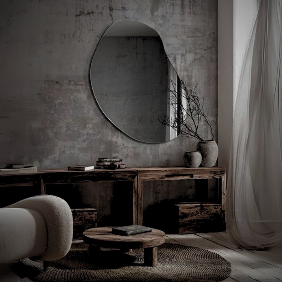 Ella Abstract Round Mirror