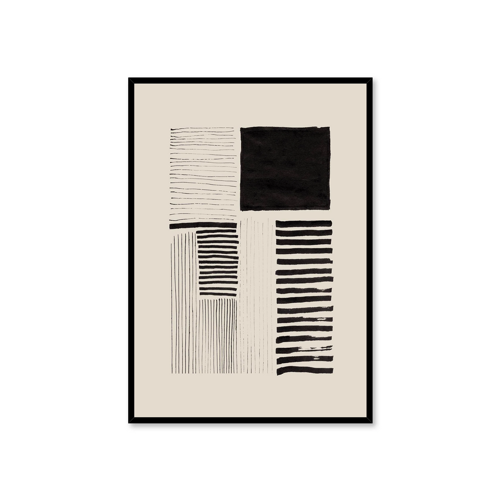 Balance in Contrast” – Modern Black and White Abstract Wall Art