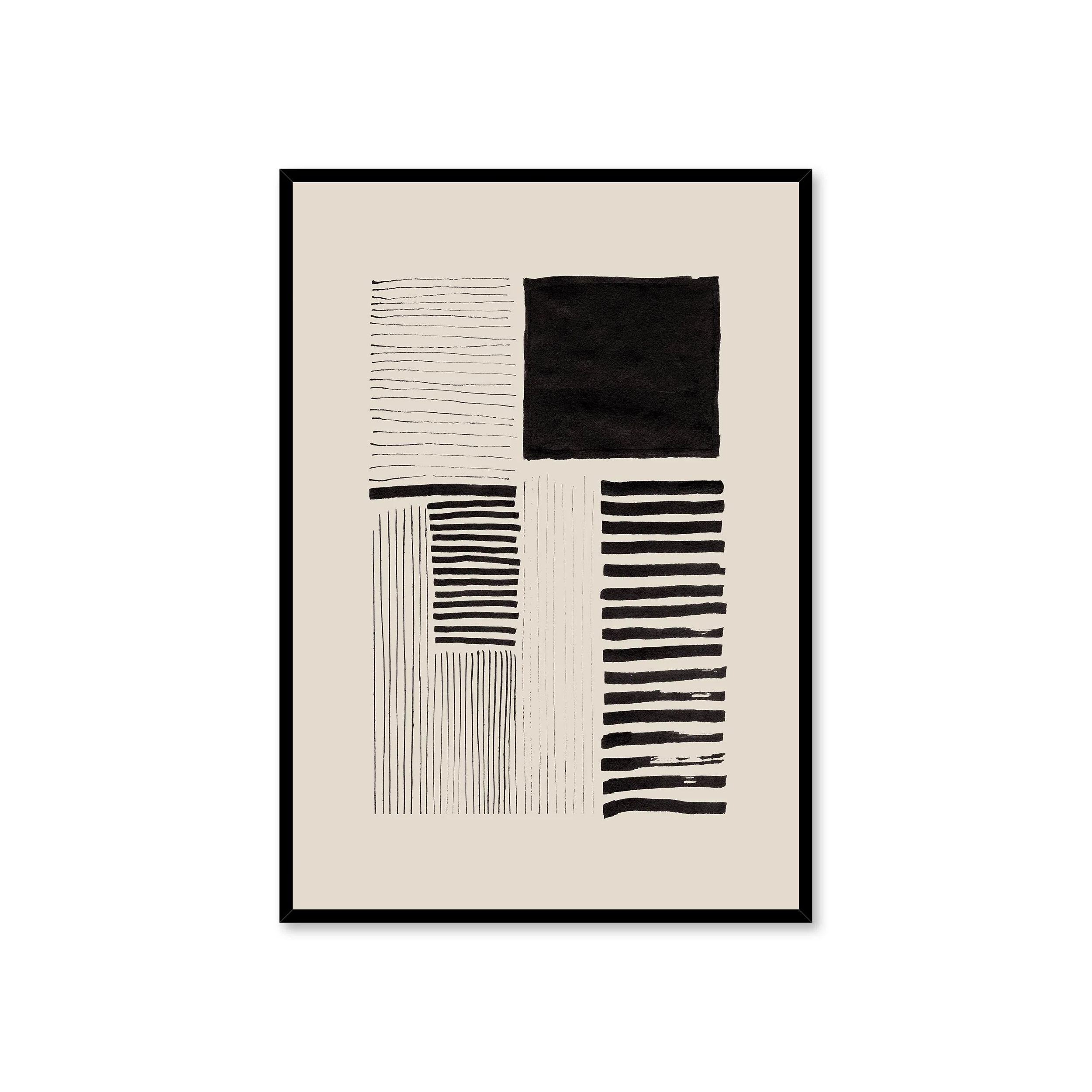 Balance in Contrast” – Modern Black and White Abstract Wall Art