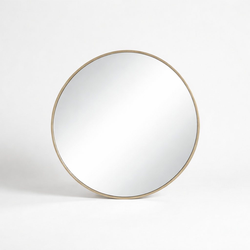 Polly Round Minimalist Wall Mirror – Boho Accent