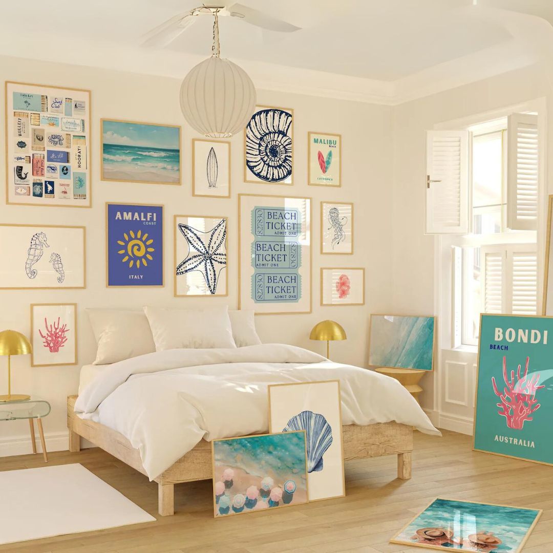 Tropical Escape Wall Art Set – Travel & Coastal Prints for Beach-Themed 