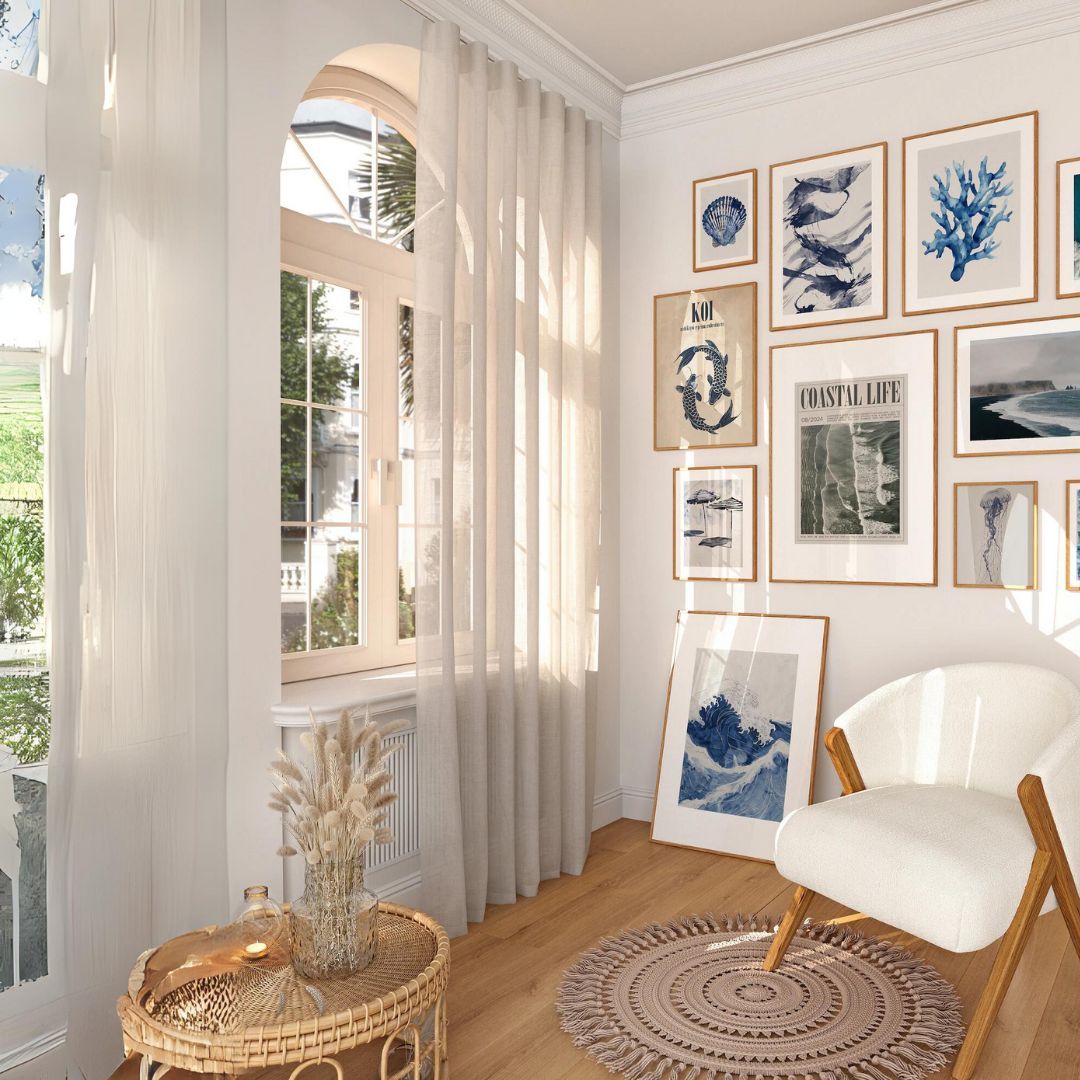 Coastal Serenity Wall Art Set – Framed Ocean & Nature Prints