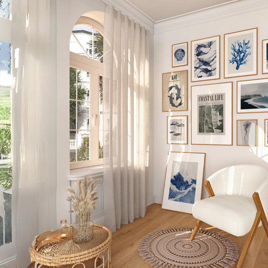Coastal Serenity Wall Art Set – Framed Ocean & Nature Prints