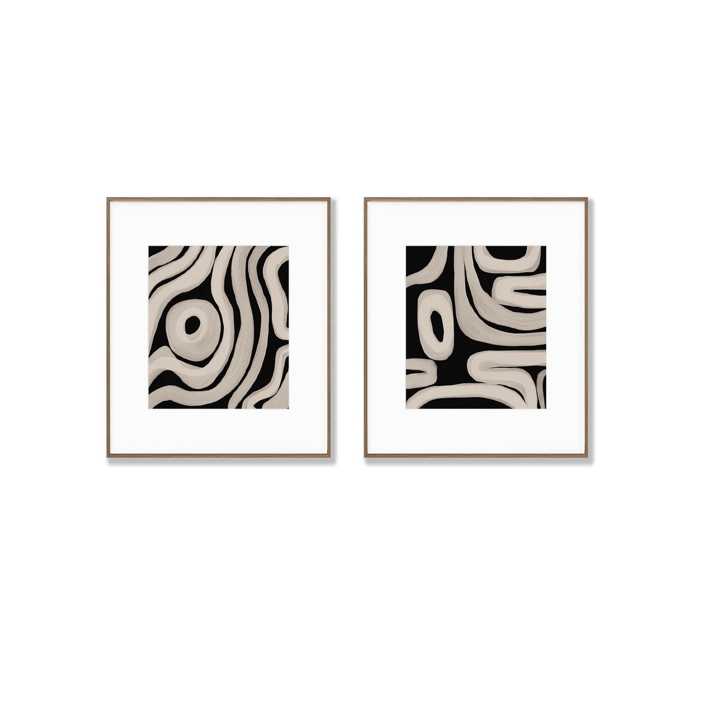 "Optical Illusion Harmony – Contemporary Geometric Print Set"