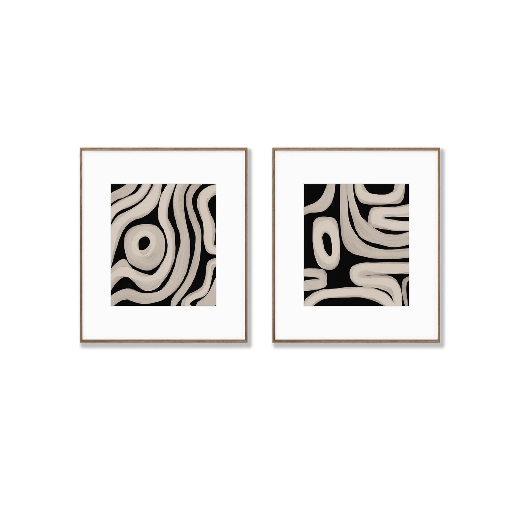 "Optical Illusion Harmony – Contemporary Geometric Print Set"