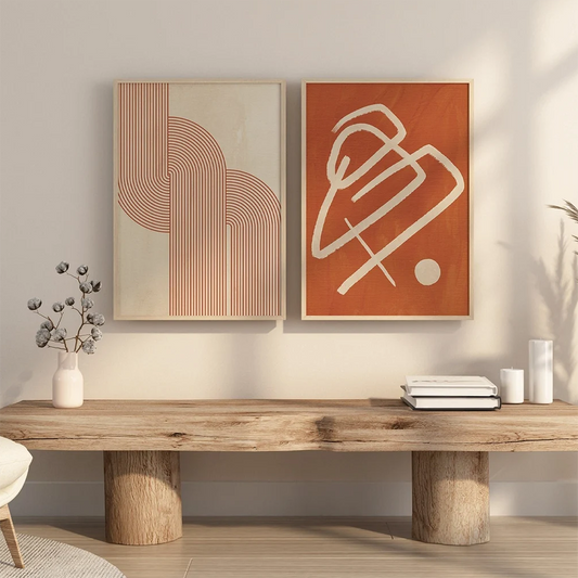 Abstract Orange Rainbow Line Canvas prints