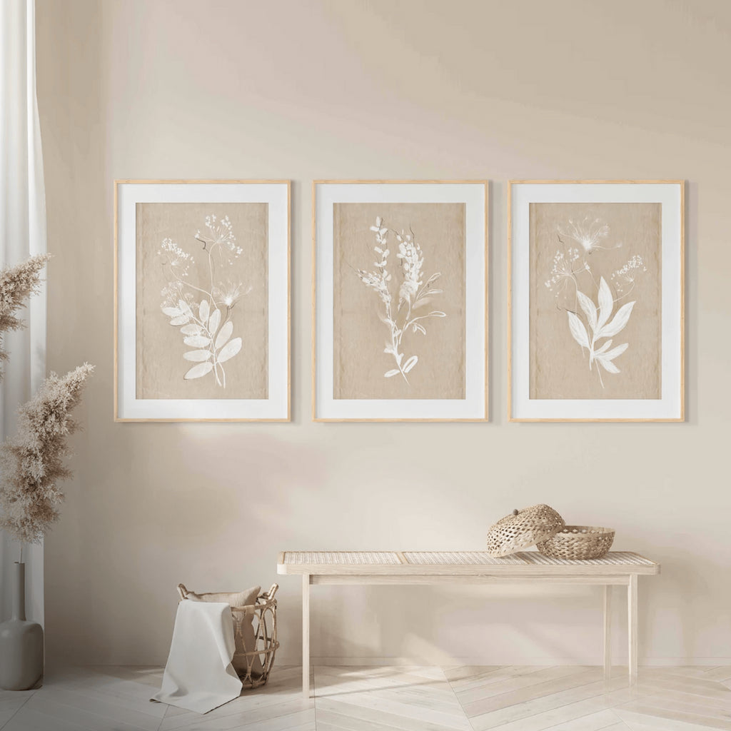 Vintage Botanical Bliss – Neutral Aesthetic Wall Prints