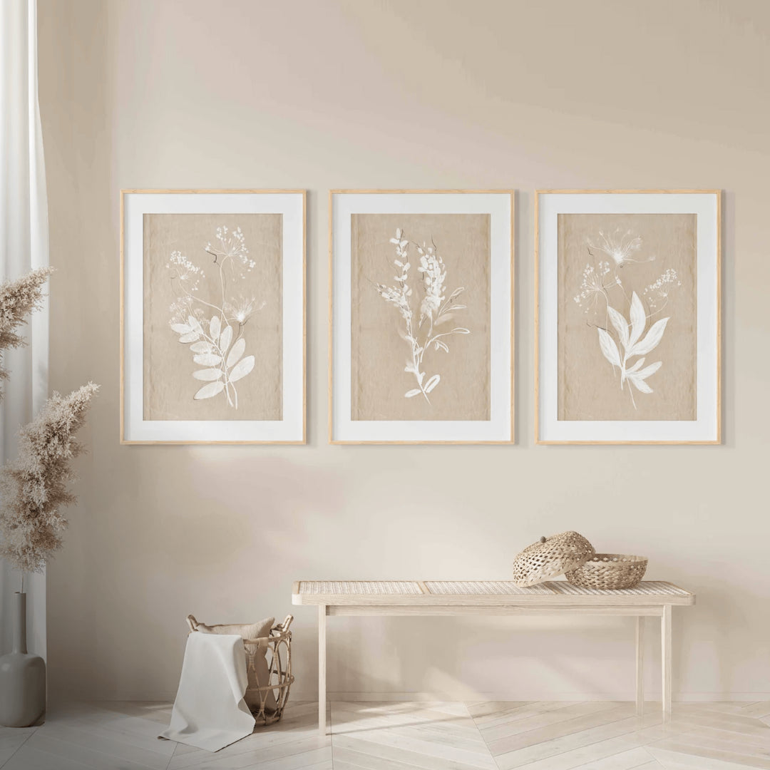 Vintage Botanical Bliss – Neutral Aesthetic Wall Prints