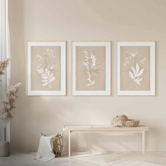 Vintage Botanical Bliss – Neutral Aesthetic Wall Prints