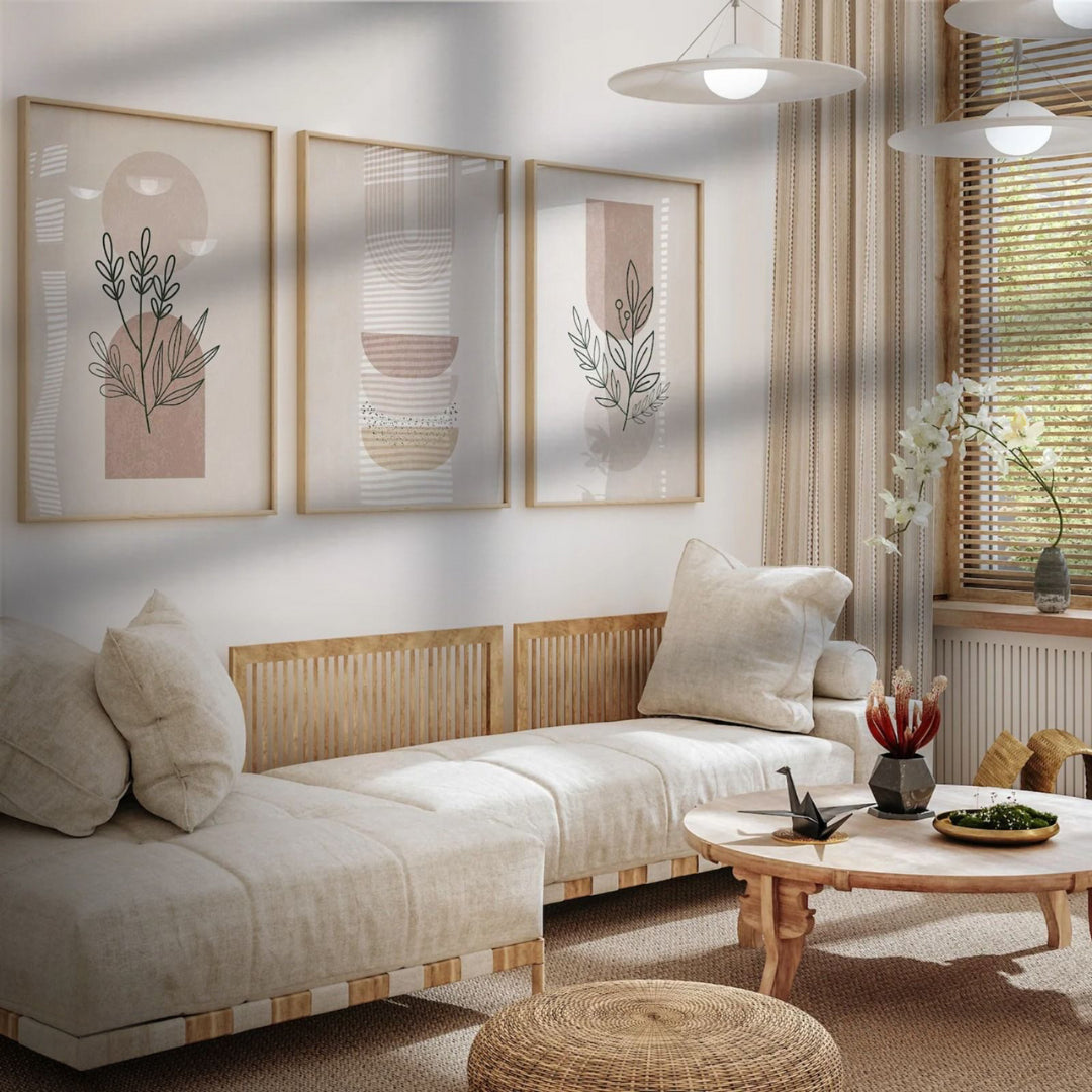 Neutral Aesthetic Wall Art – Minimal Nature Prints