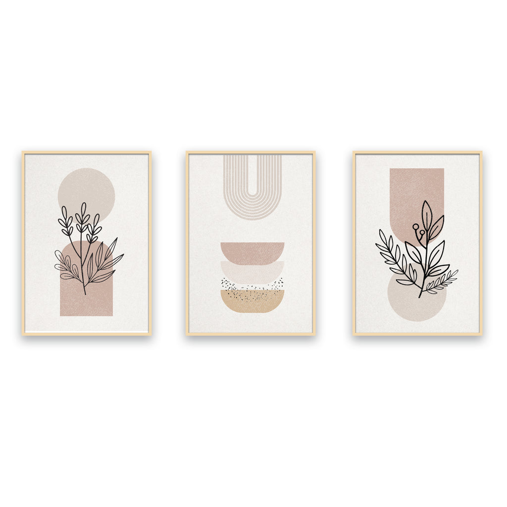 Neutral Aesthetic Wall Art – Minimal Nature Prints
