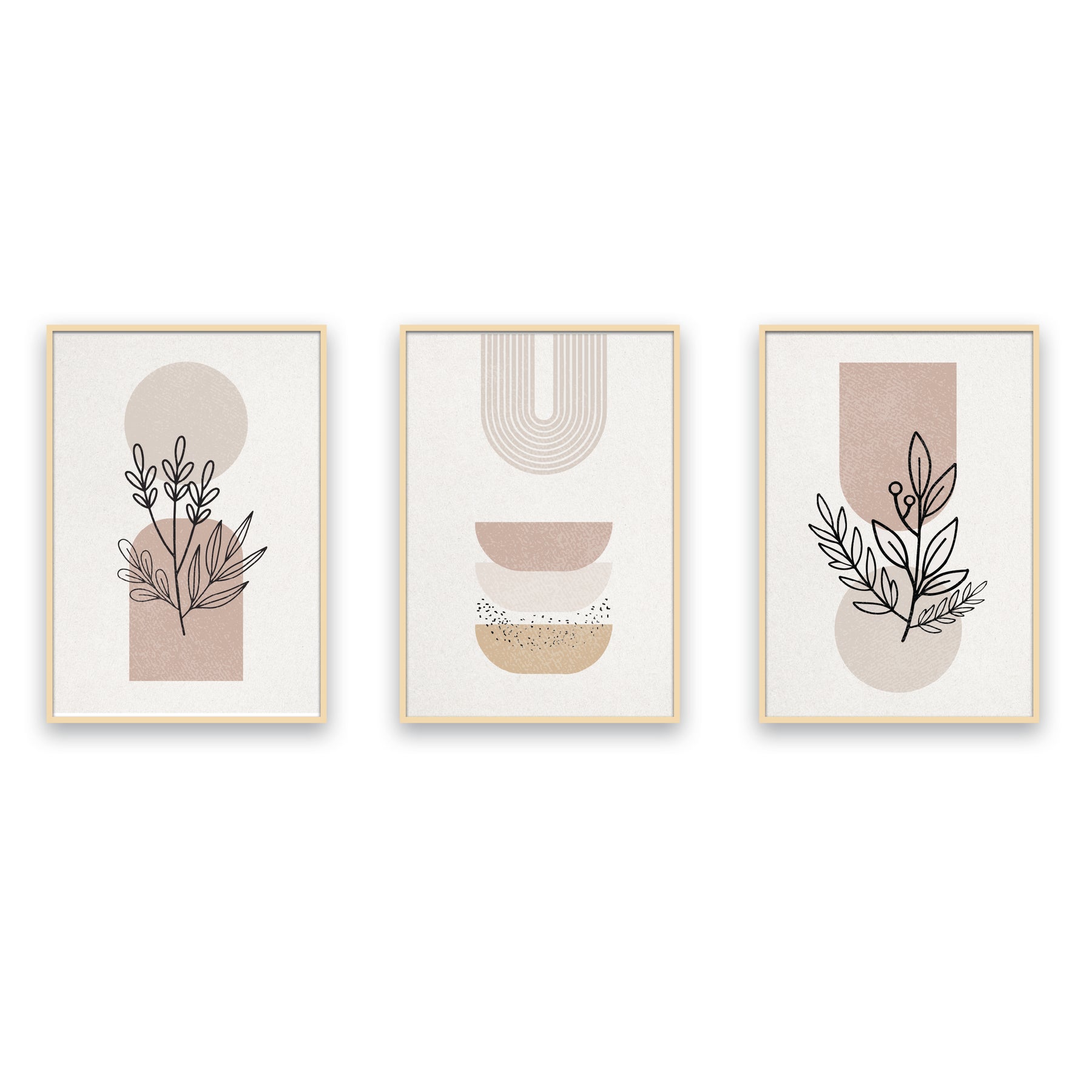 Neutral Aesthetic Wall Art – Minimal Nature Prints