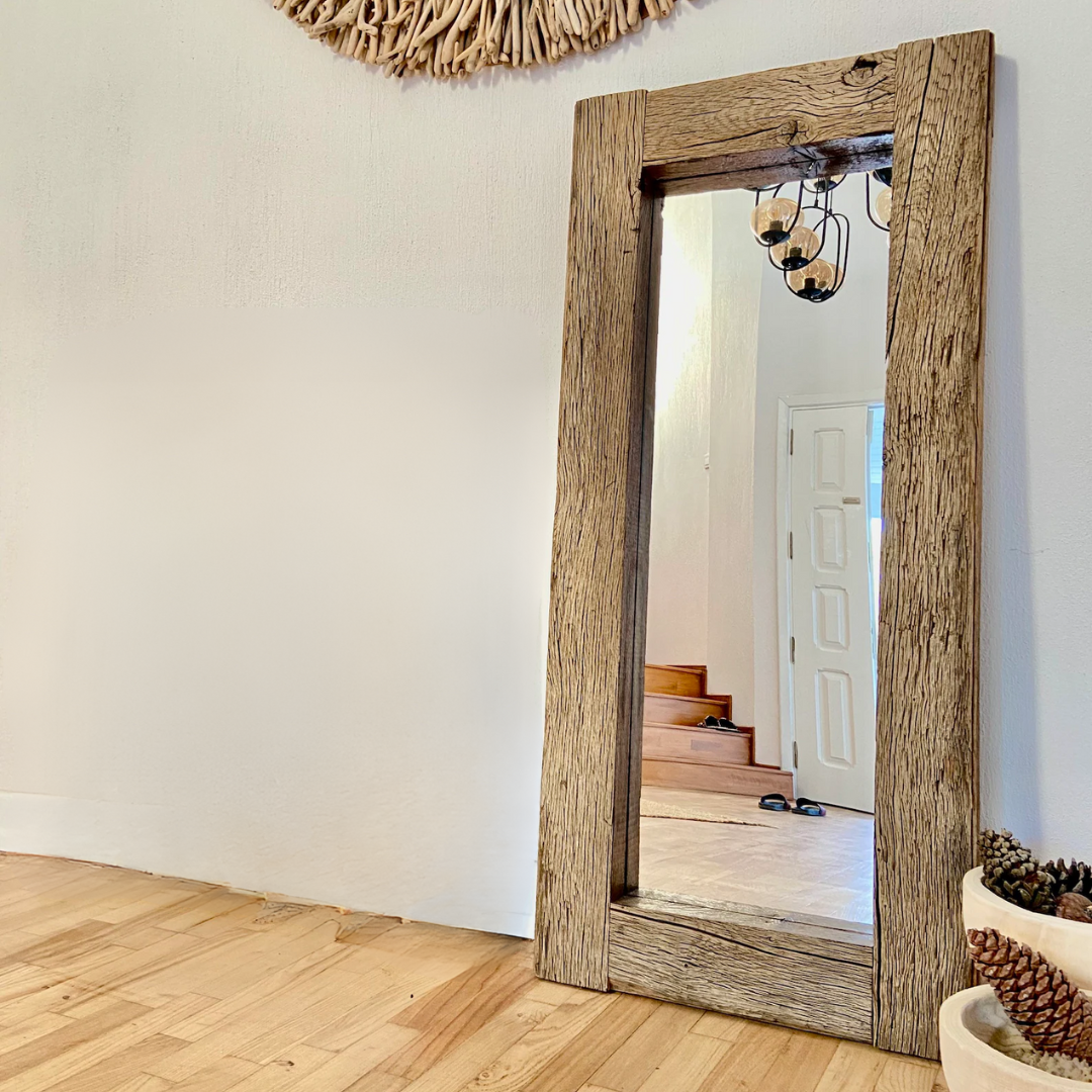 Thea Rustic Full-Length Wooden Mirror - Natural
