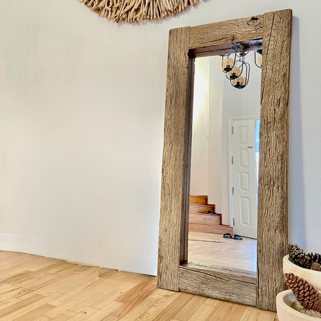 Thea Rustic Full-Length Wooden Mirror - Natural