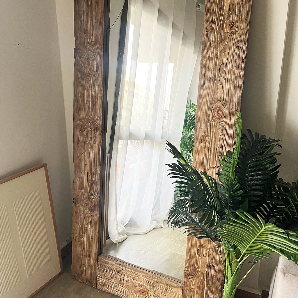 Thea Rustic Full-Length Wooden Mirror - Natural