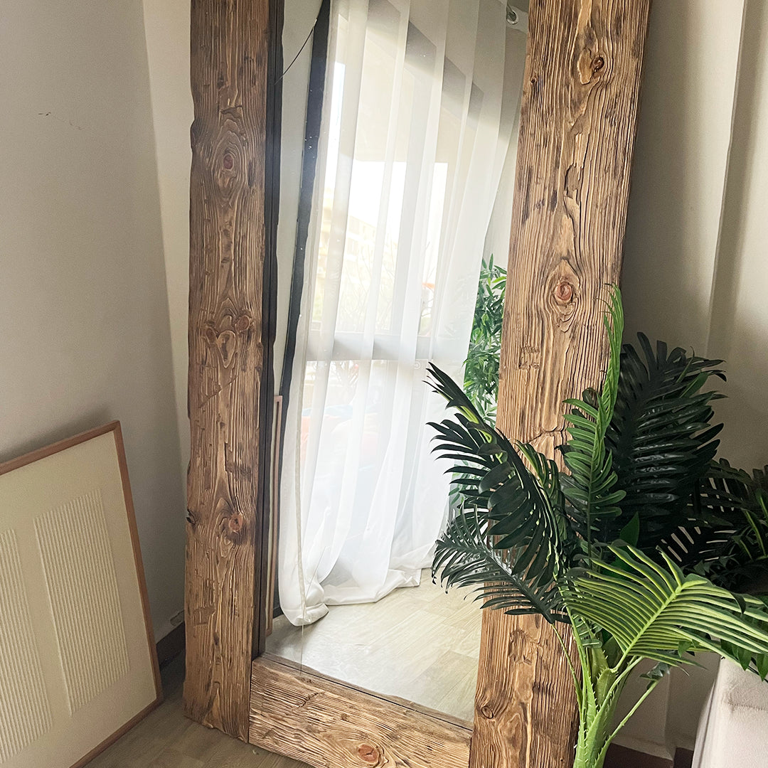Thea Rustic Full-Length Wooden Mirror - Natural
