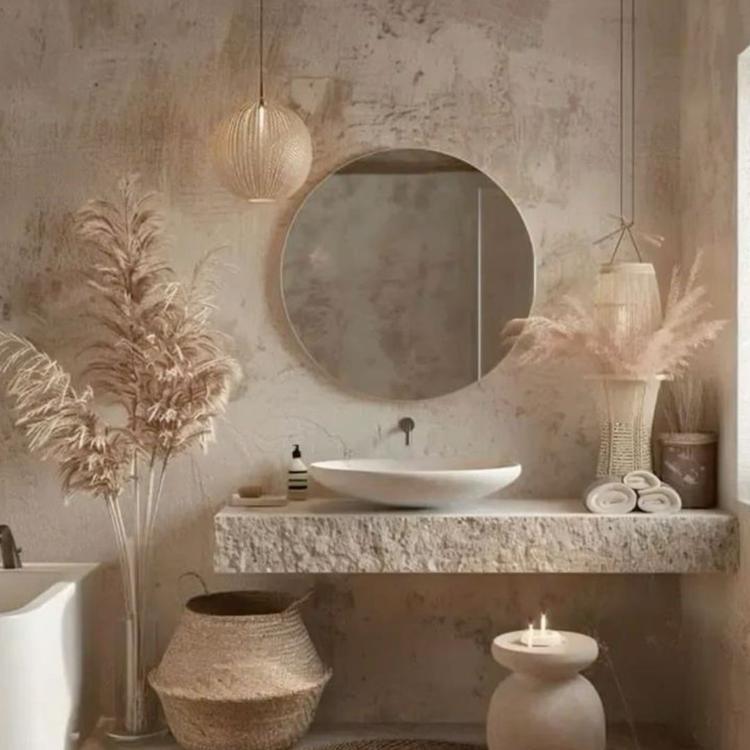 Polly Round Minimalist Wall Mirror – Boho Accent