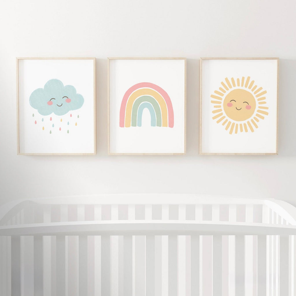 Sun, Rain & Rainbows Nursery Prints