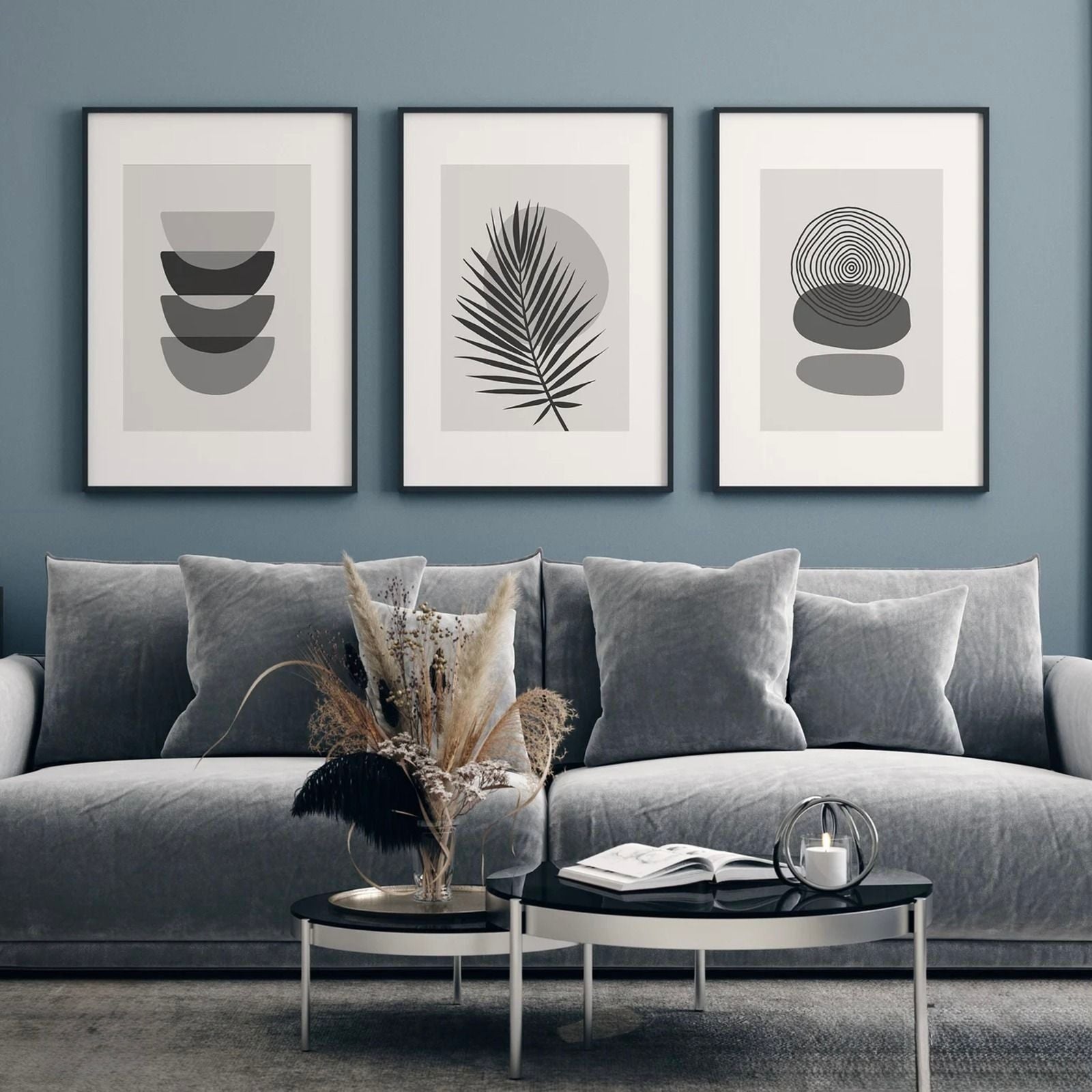 Modern Gray Abstract Print