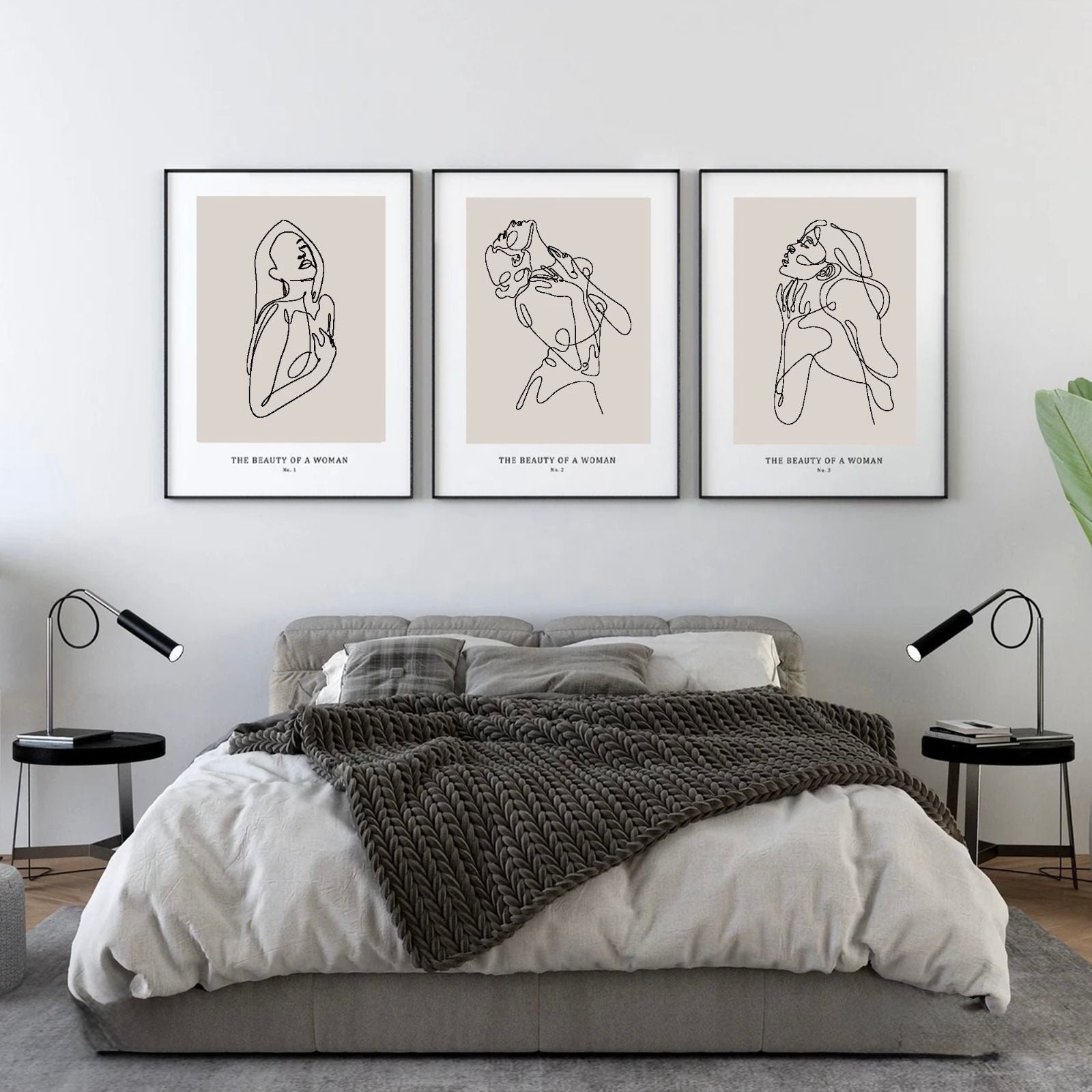The Essence of Woman – Elegant Line Art Sketch Print Set