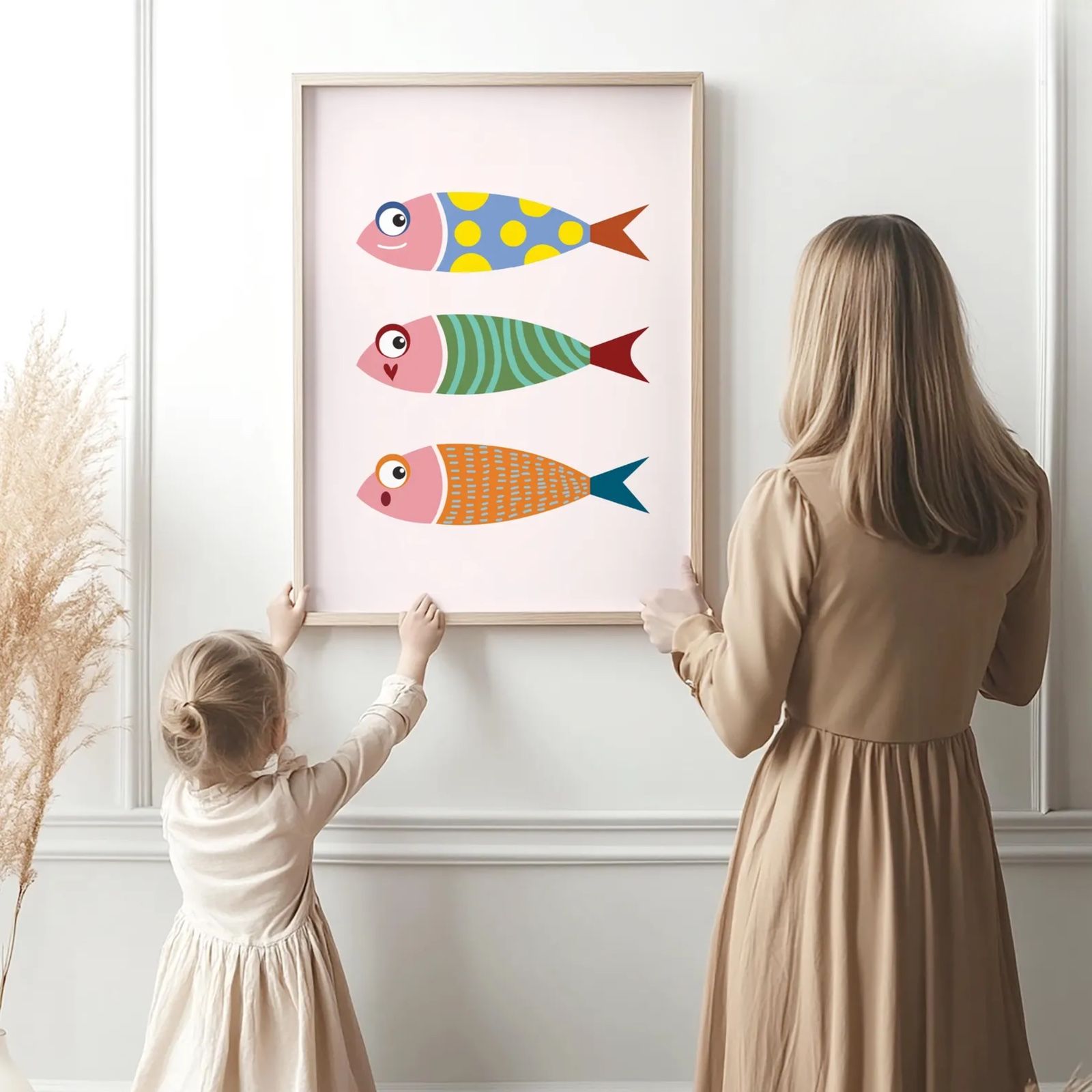 Colorful Fish Wall Art – Playful Ocean-Inspired Print for Kids Room