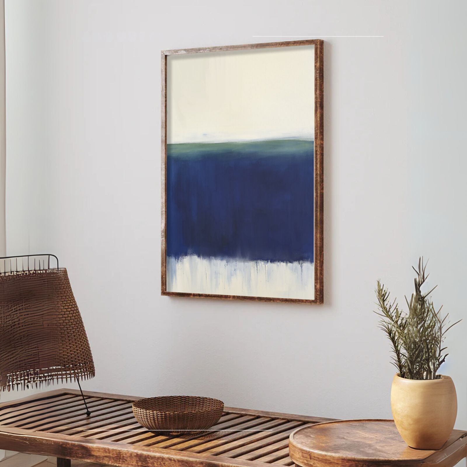 The Ocean Between Us - Blue Abstract Art Print
