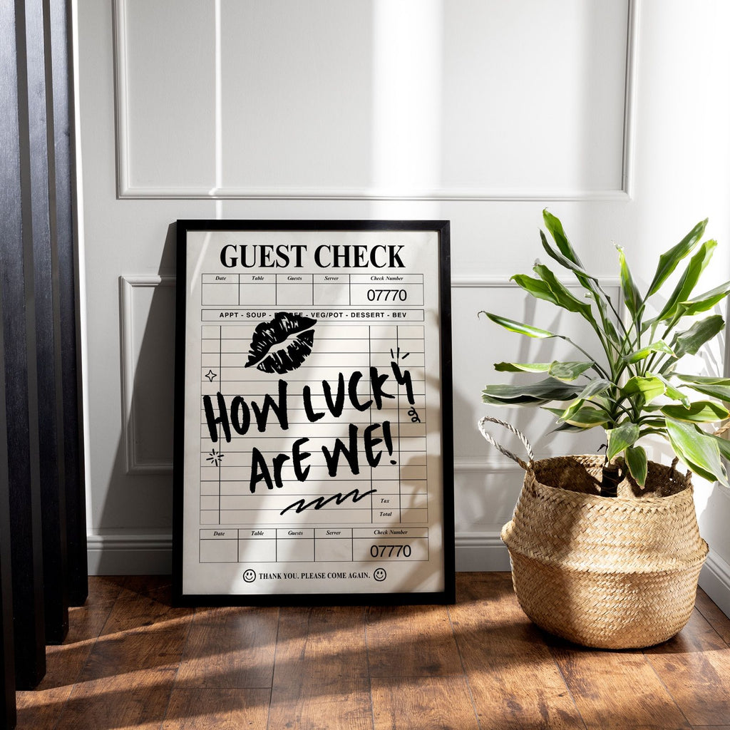 Lucky in Love Wall Art Set – Modern Black & White Trio