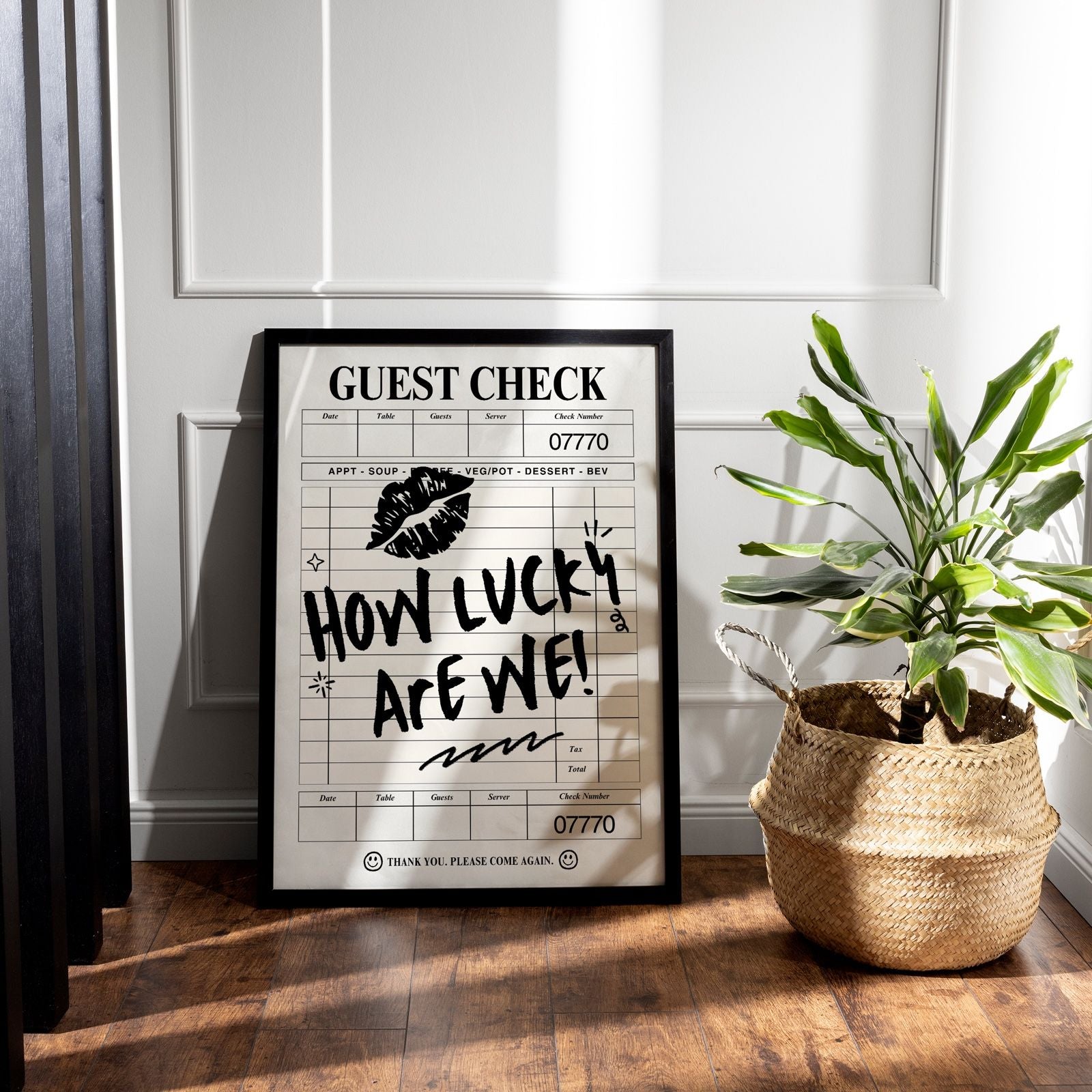 Lucky in Love Wall Art Set – Modern Black & White Trio