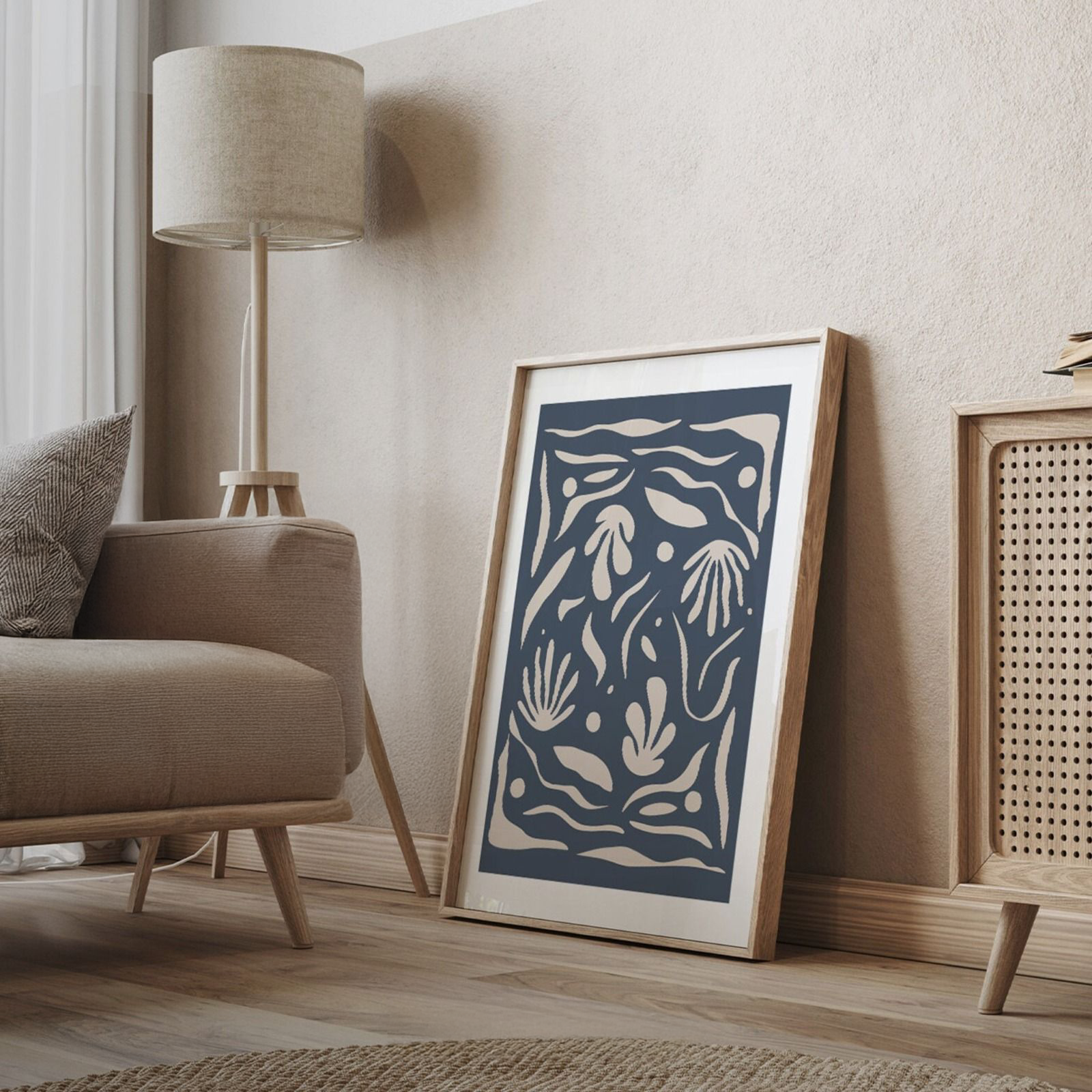 Waves & Leaves – Contemporary Nature-Inspired Print
