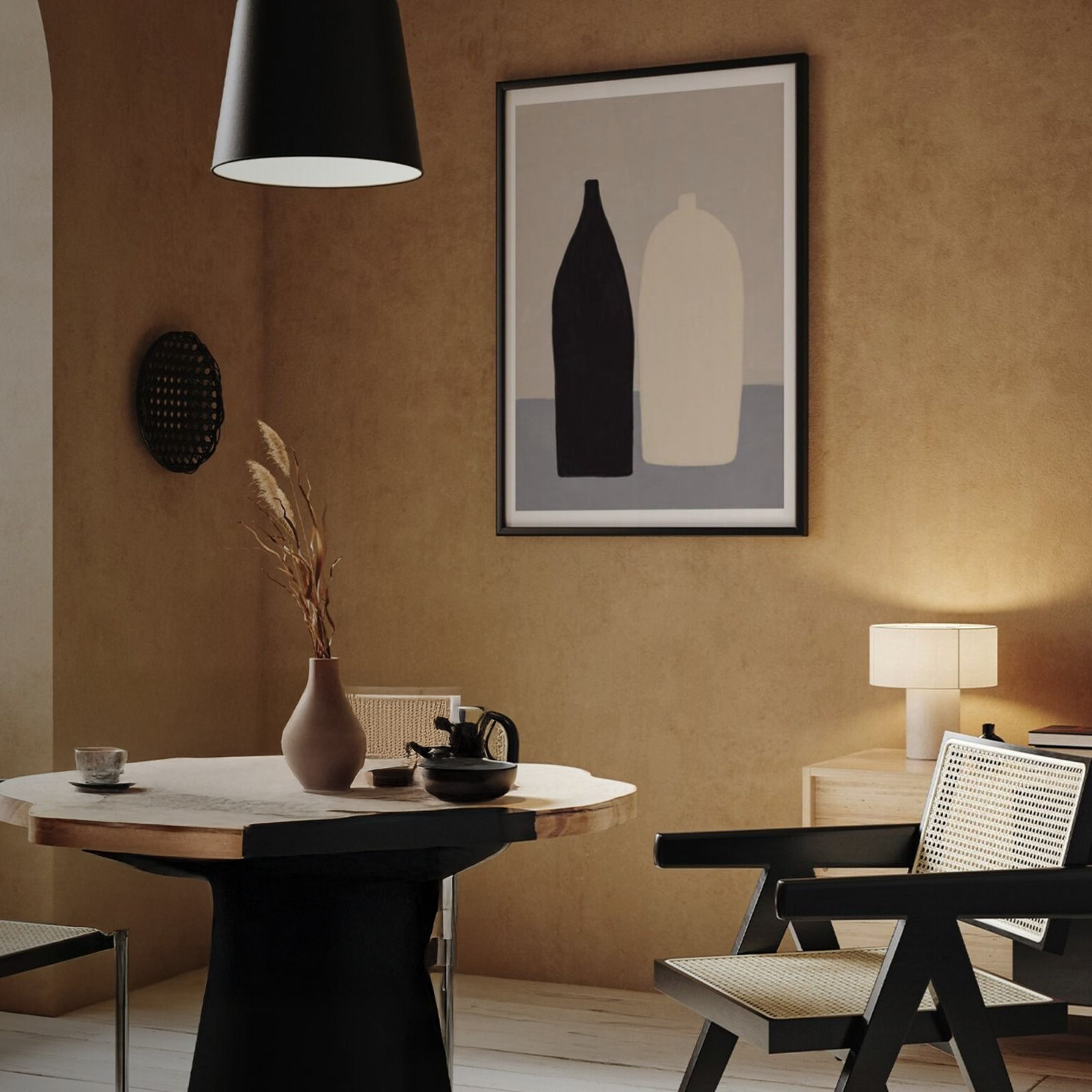 Elegant Geometric Pottery Wall Art 