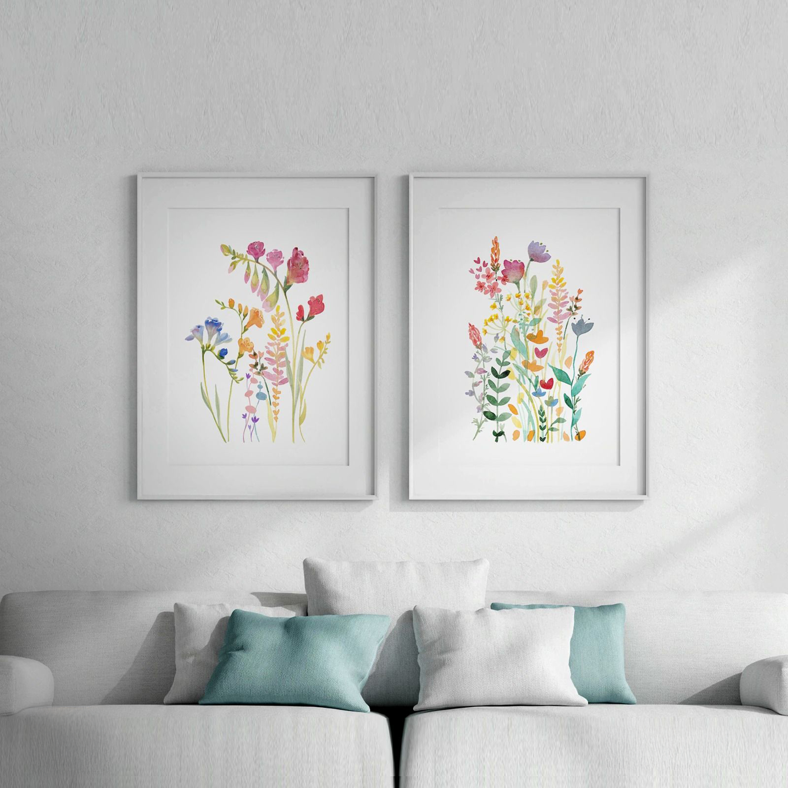 Spring Wildflower Wall Art Print Set