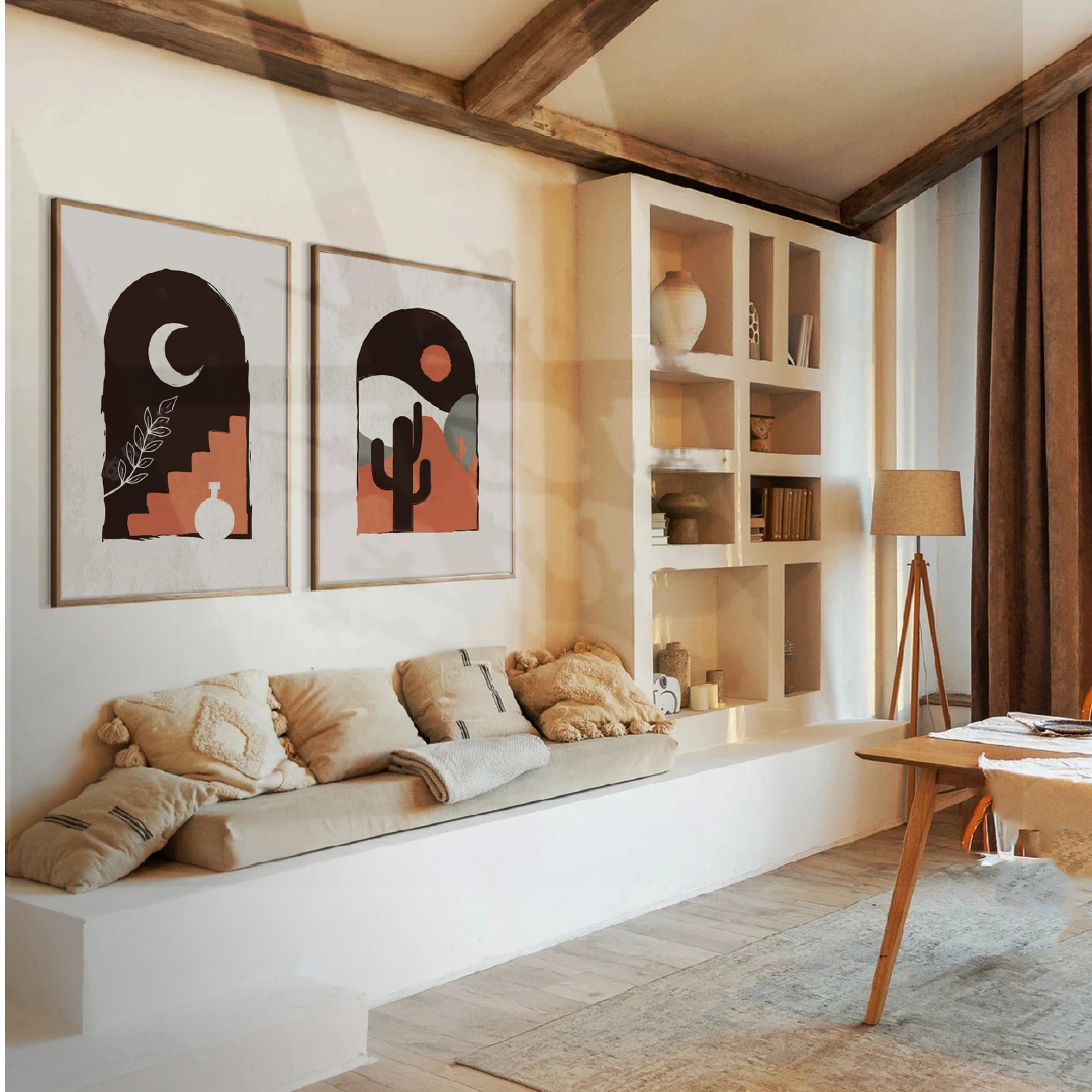 Terracotta Desert Dream – Bohemian Landscape Art Prints 