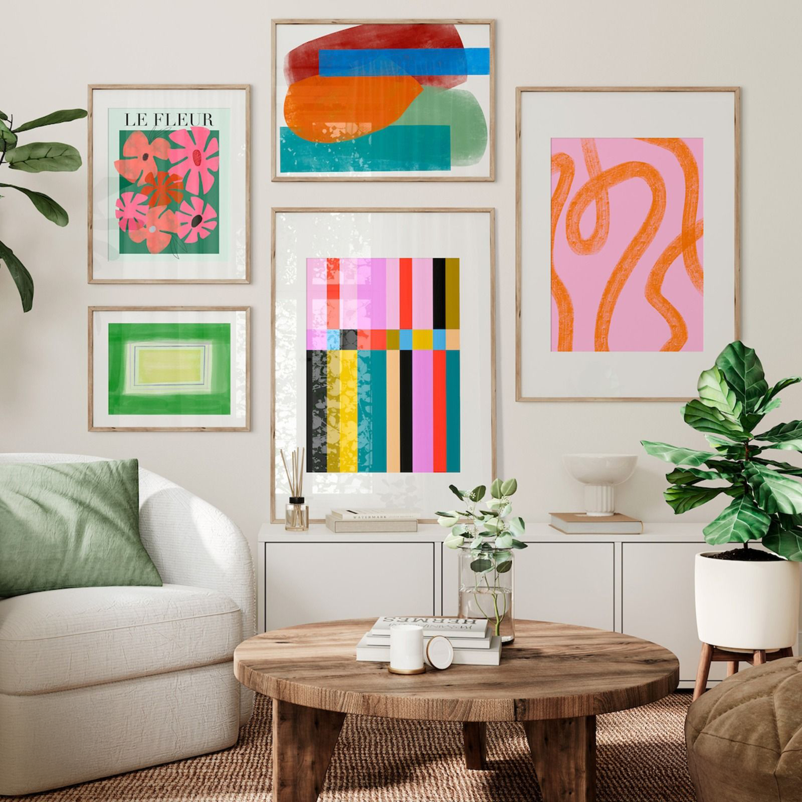 Bold Prints Colourful Wall Art set